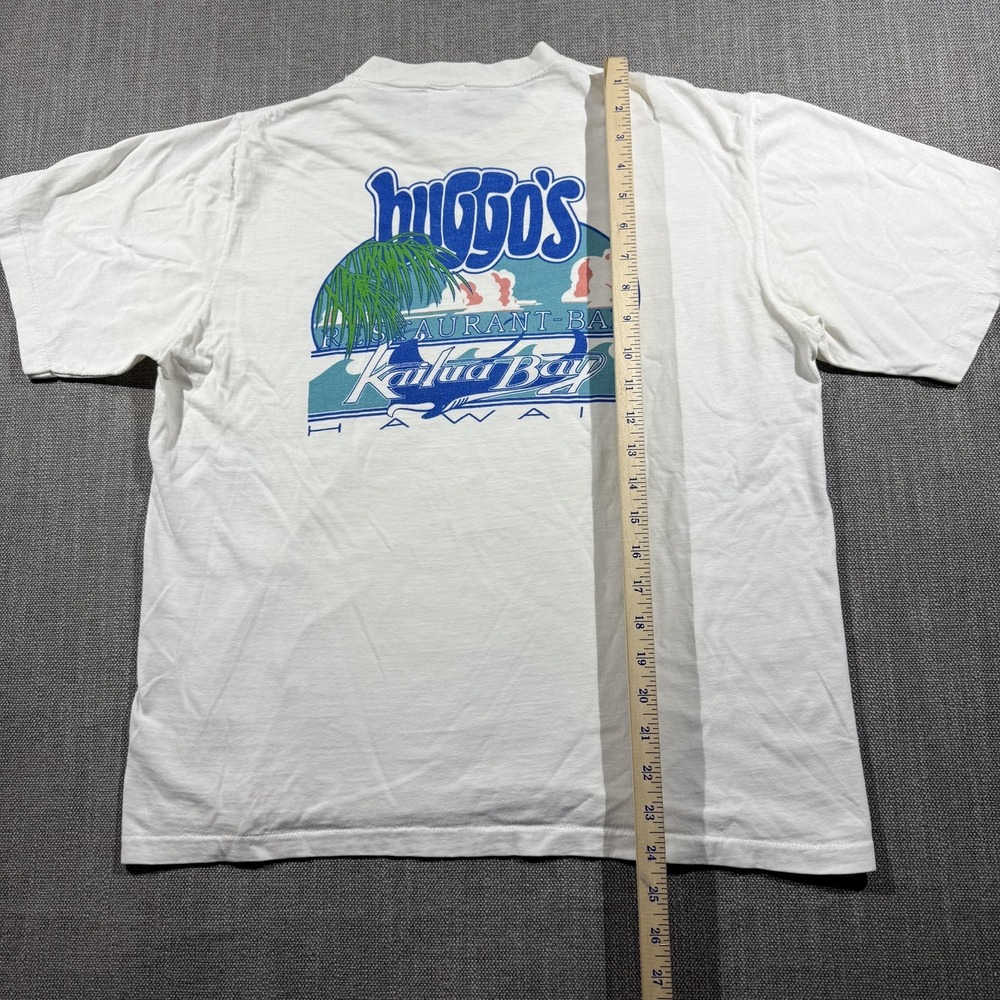 Vintage Crazy Shirts Shirt Mens Large White Huggo's Kailua Bay Hawaii 90s - Picture 3 of 9